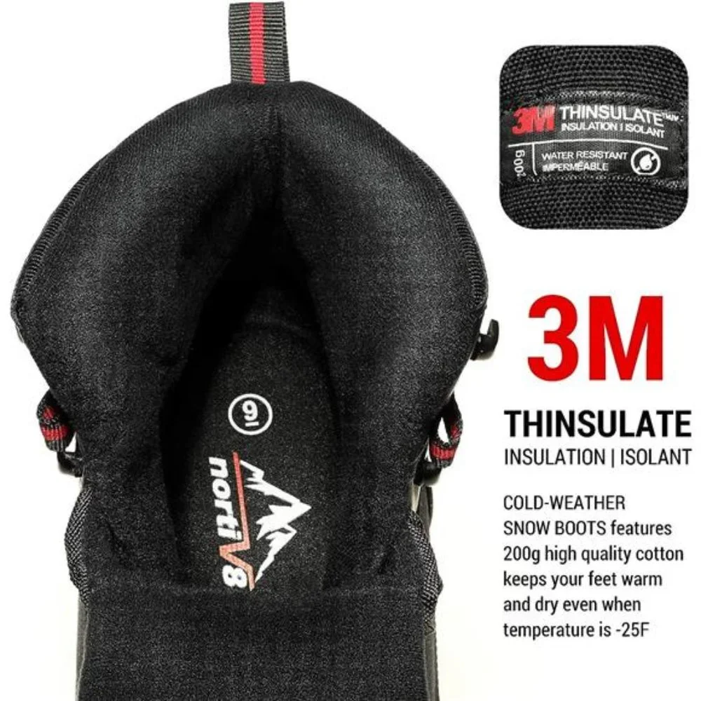 Men's Insulated Waterproof Construction Hiking Winter Snow Boots
